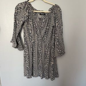 Blue B Collection ditsy floral cornflower blue and cream dress size M